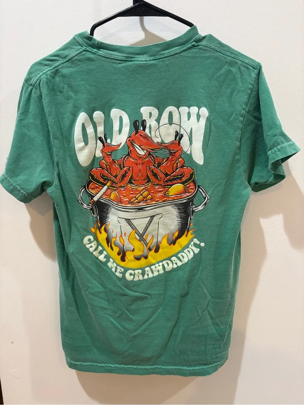 Men's Green Graphic Tee - Call Me Crawdaddy